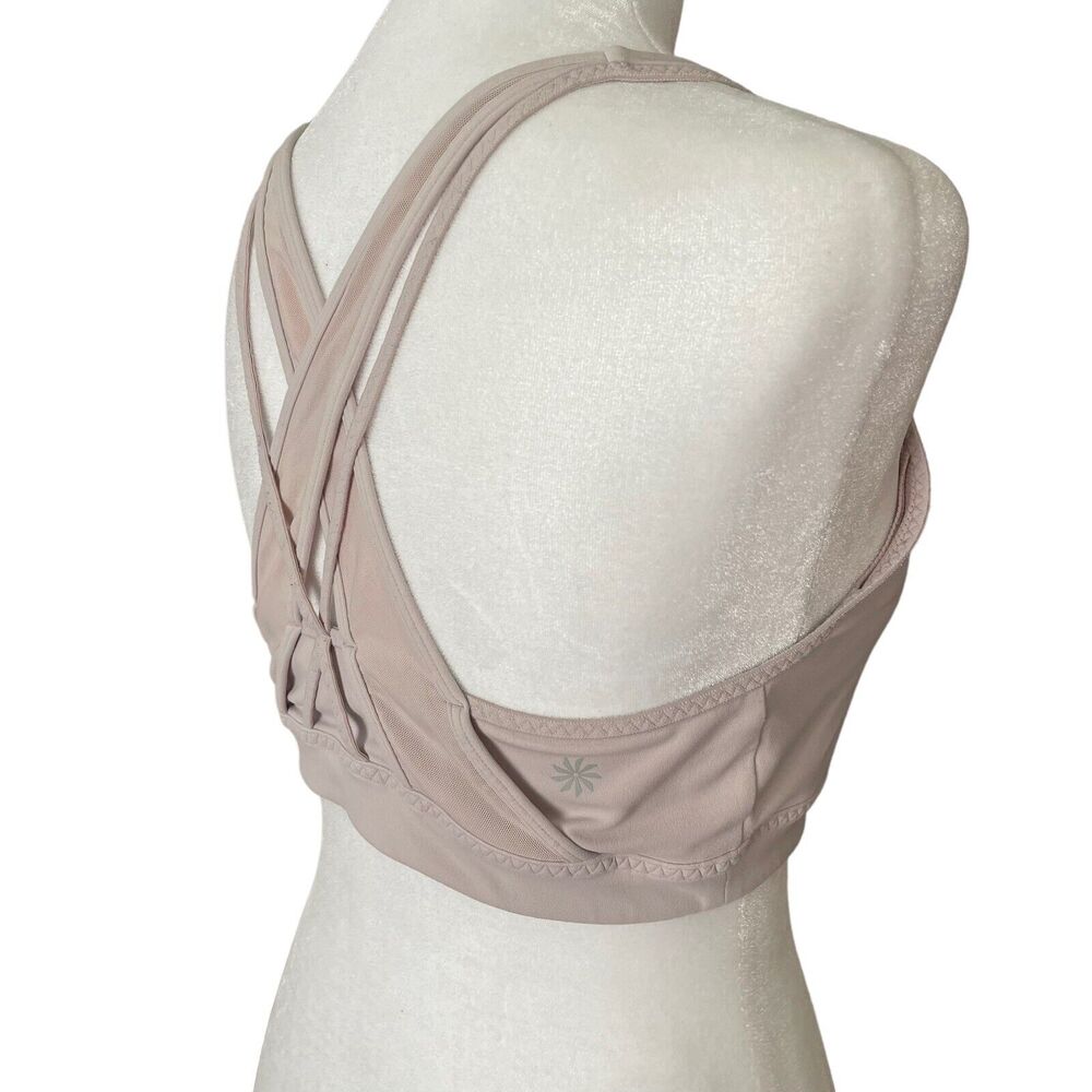 Athleta Small Transcendence Sports Bra Powervita A-C Cup Light Pink - Picture 8 of 9